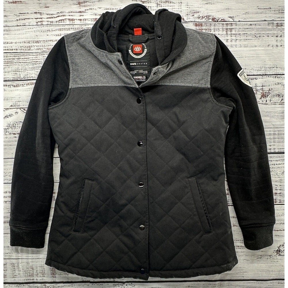 686 Parklan Autumn Insulated Women's Size Medium Black Hooded DWR Coated Jacket